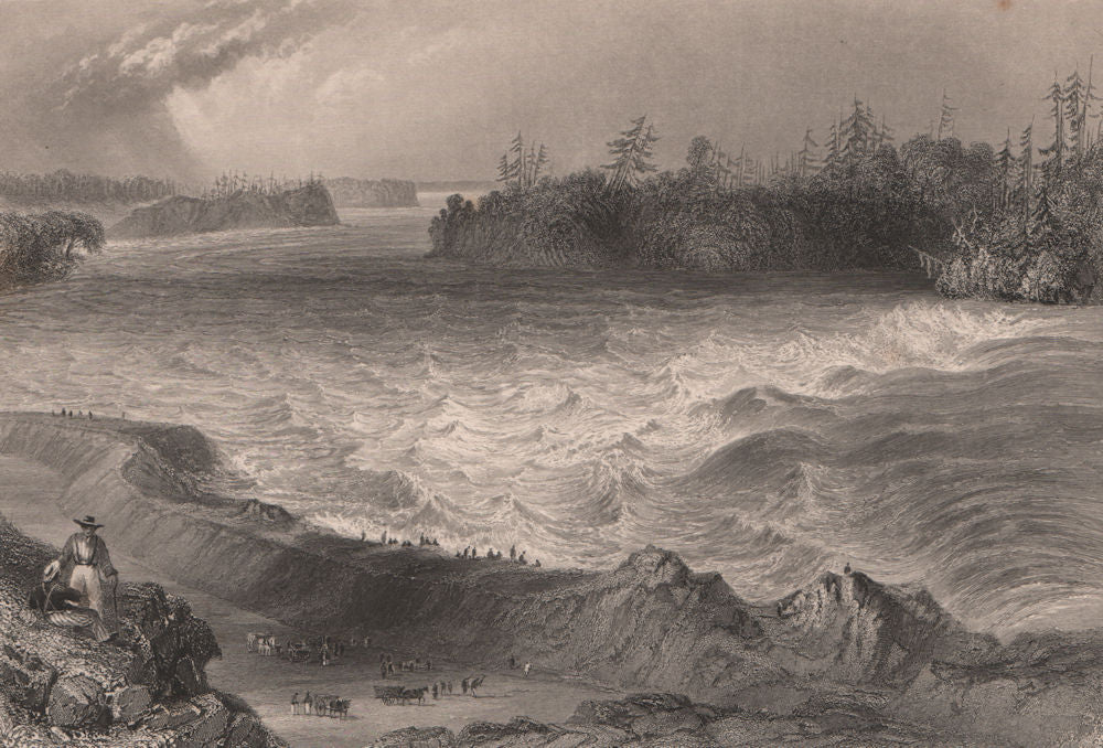 CANADA. Long Sault Rapids, on the St. Lawrence River, Ontario. BARTLETT 1842